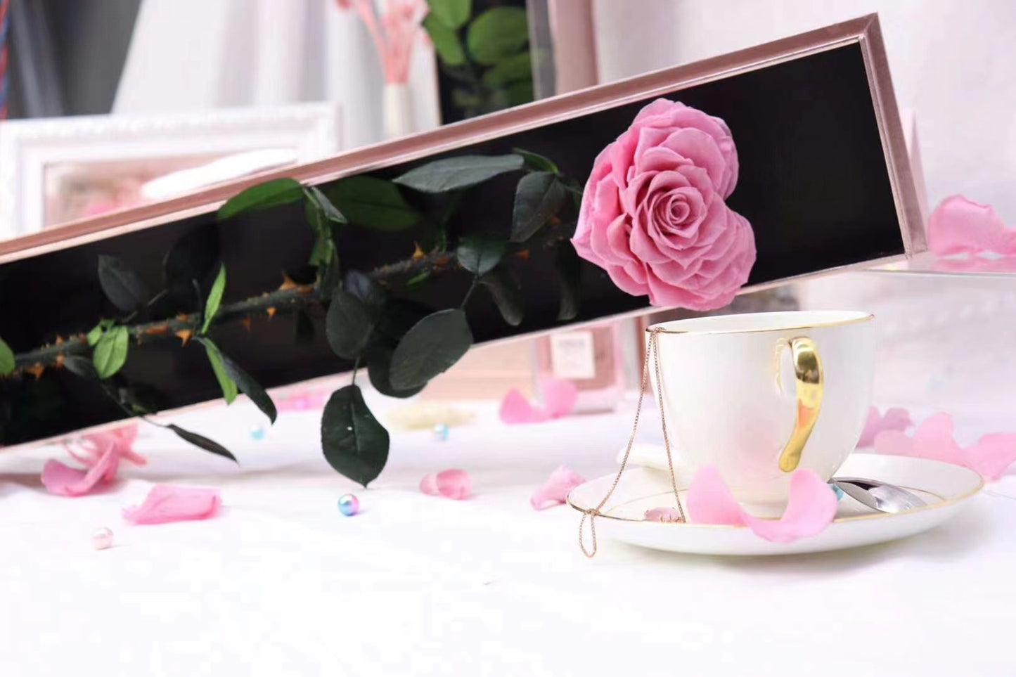 Pink one rose infinity