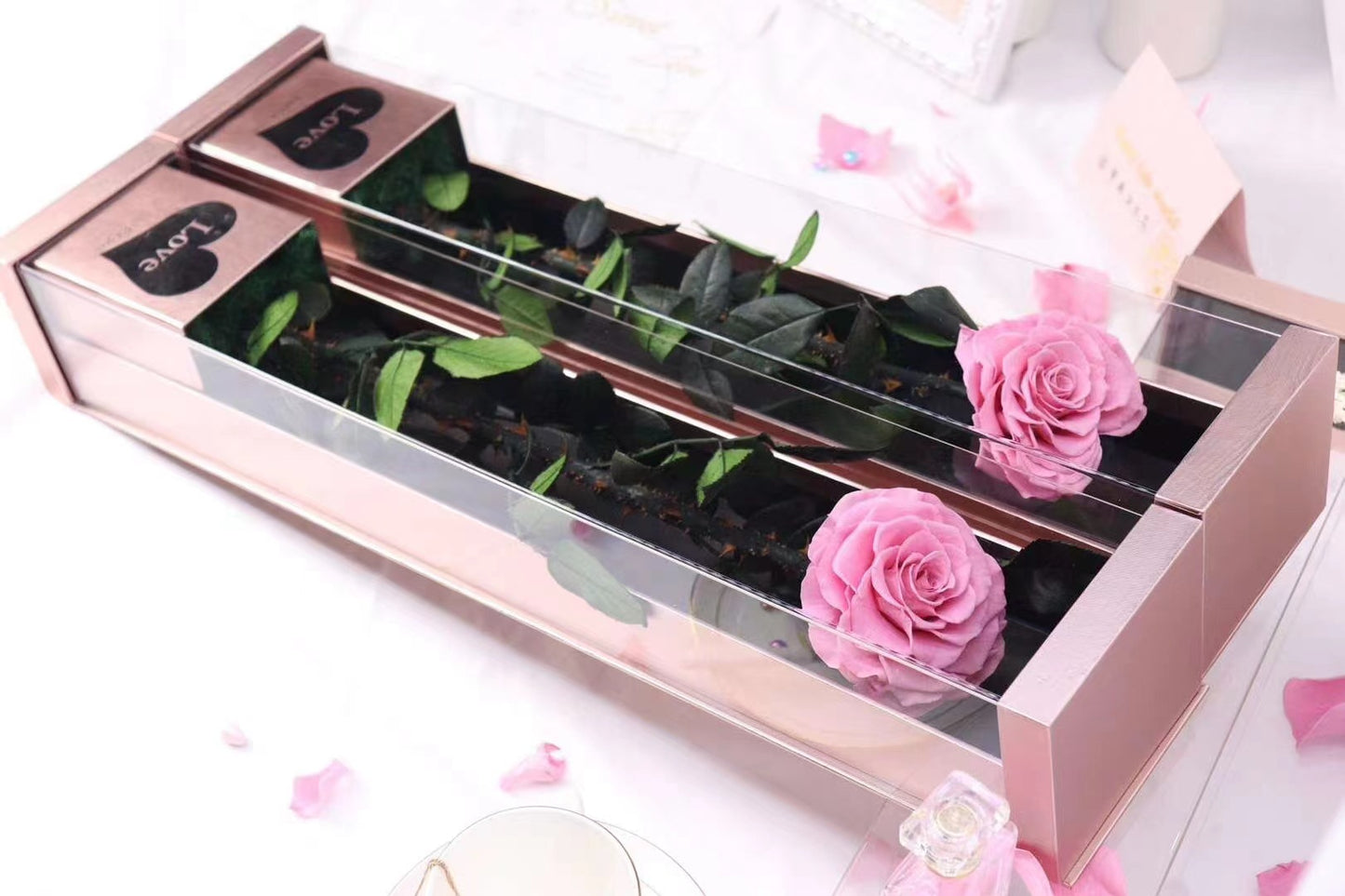 Pink one rose infinity