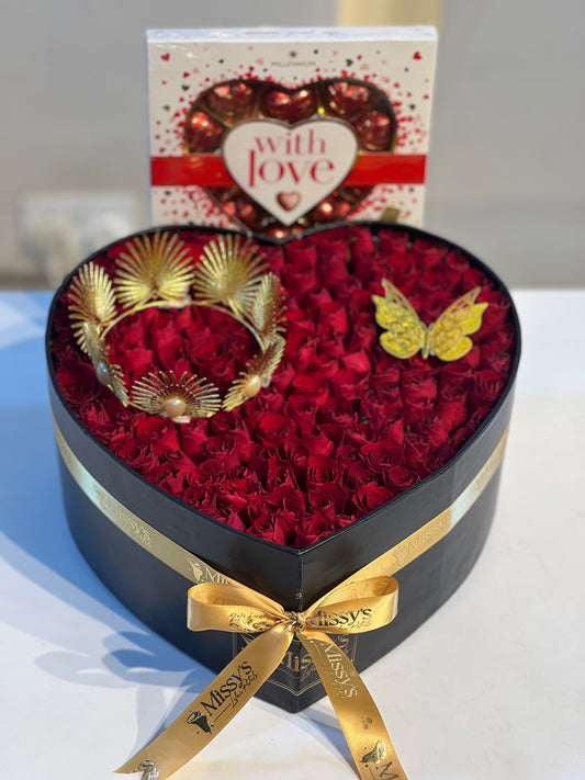 Heart box with chocolate