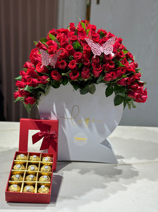 Vibrant reds with chocolate