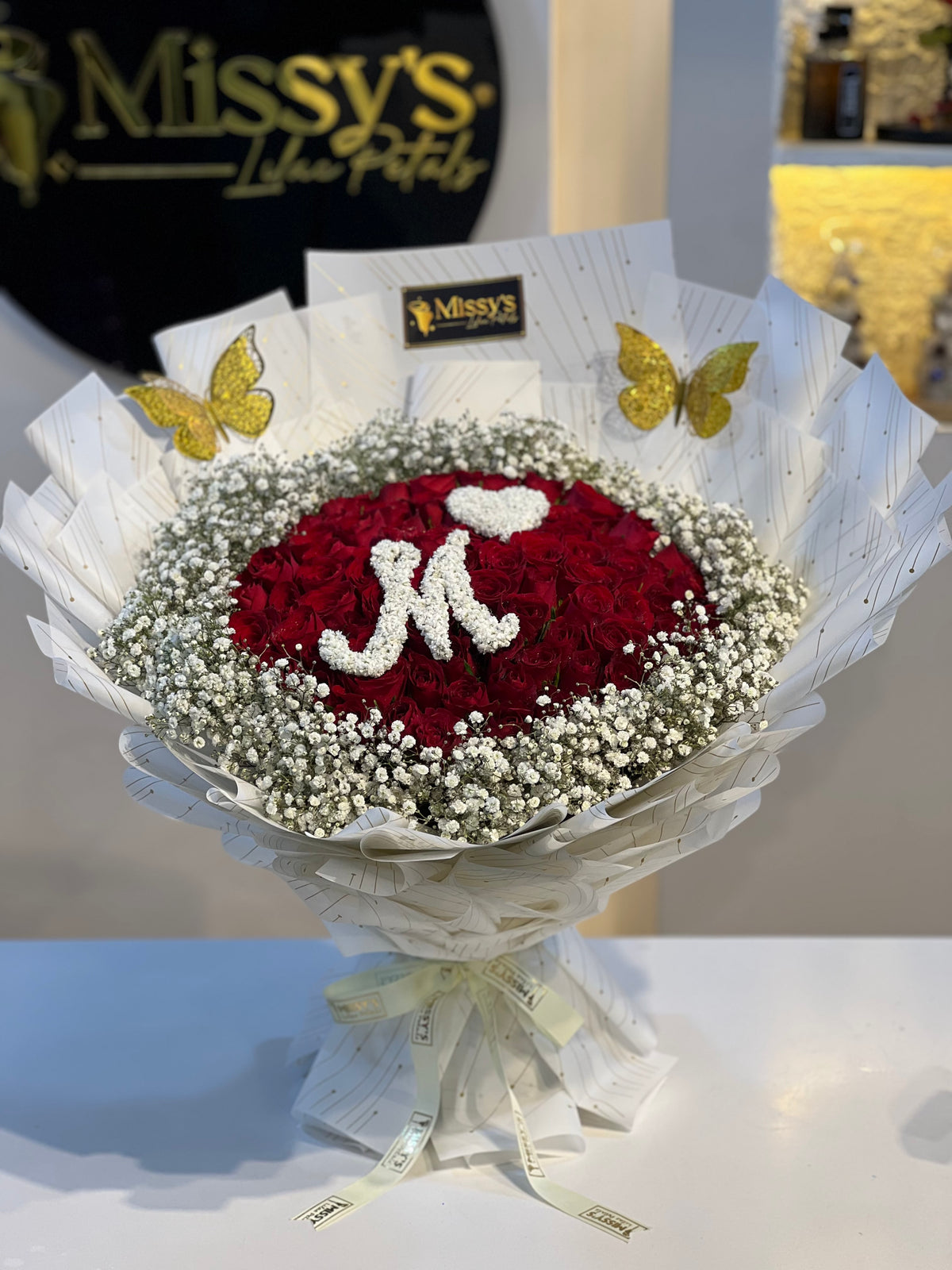 Customized initial bouquet